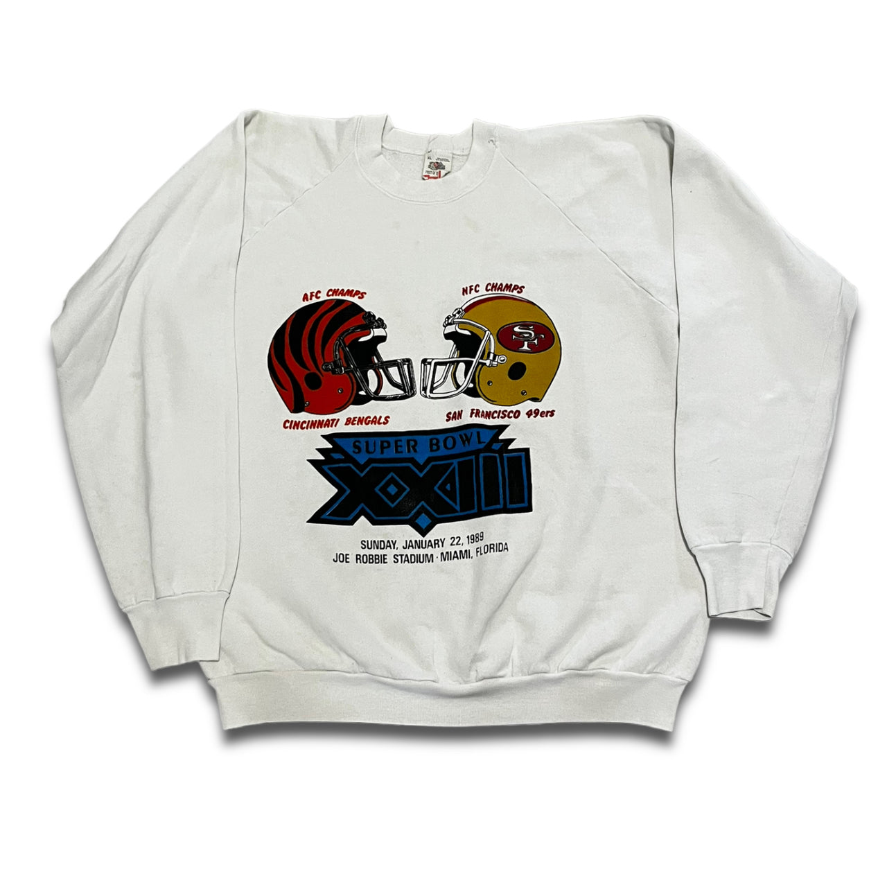 Super Bowl XXIII 1989 Bengals 49ers Vintage Crewneck Large