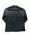 CHAPS AZTEC FLEECE 1/4 SNAP SWEATER POCKET MOCK NECK DEEP PINE GREEN