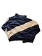 VINTAGE NAVY BLUE AND WHITE FLEECE LINED USA OLYMPICS FULL ZIP WINDBREAKER JACKET