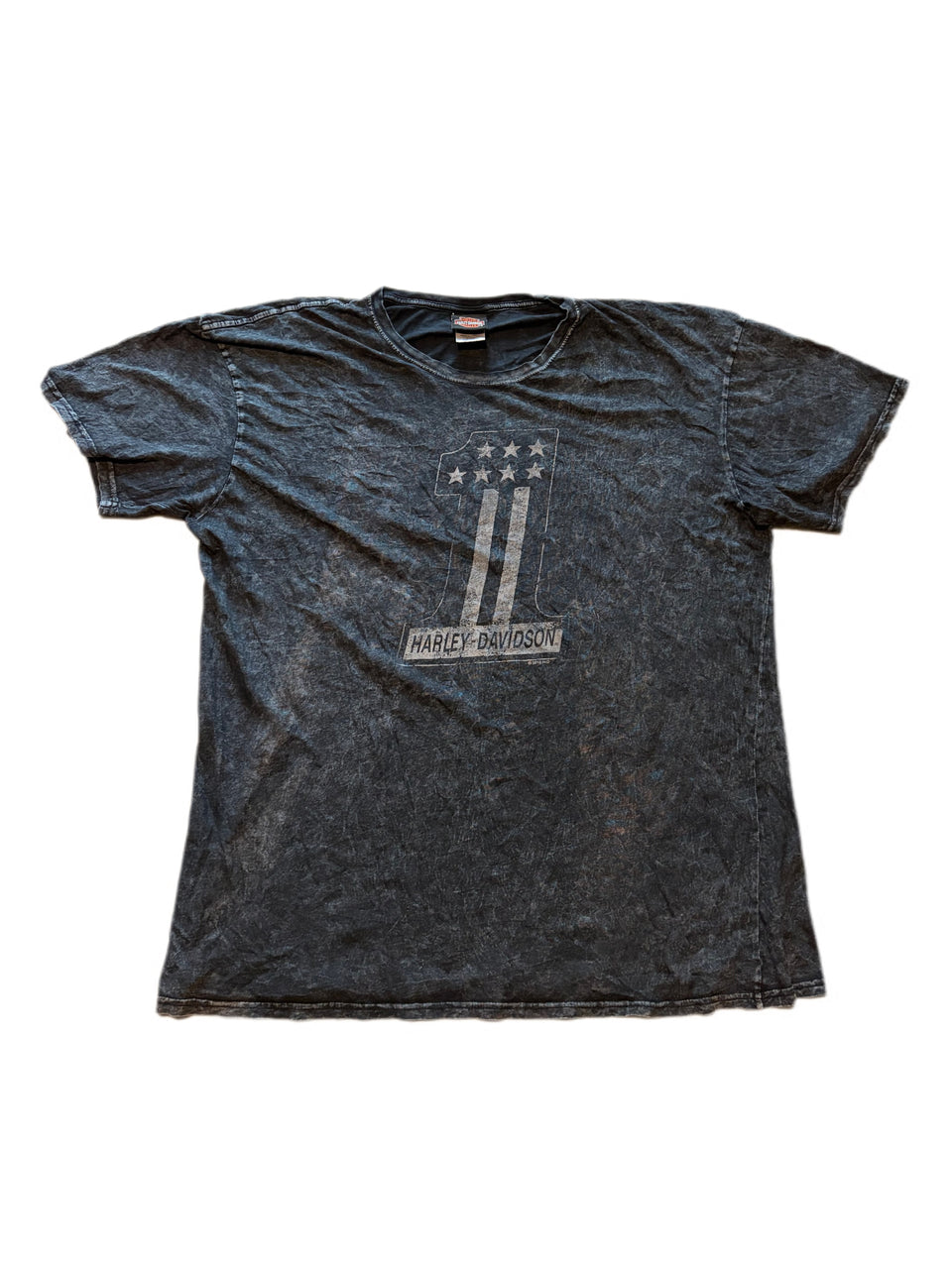 HARLEY DAVIDSON MOTORCYCLE BLACK ACID WASH MANCHESTER NEW HAMPSHIRE TEE