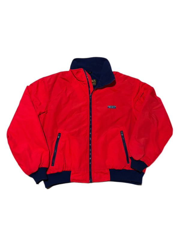 VINTAGE 90'S EDDIE BAUER FLEECE LINED FULL ZIP RED JACKET