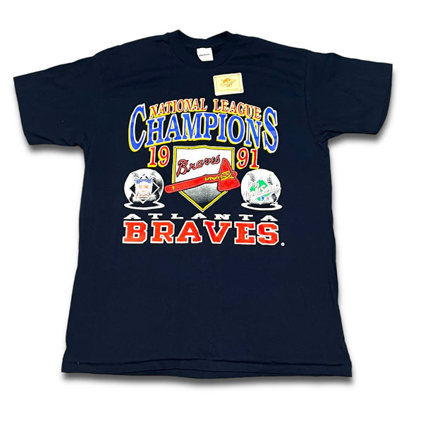 Brand New DS Atlanta Braves Vintage 1991 National League Champs Tee Large