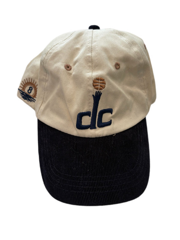 VINTAGE 90'S TWO TONE CORDUROY DC BASKETBALL EMBROIDERED AUTOGRAPH STRAPBACK HAT