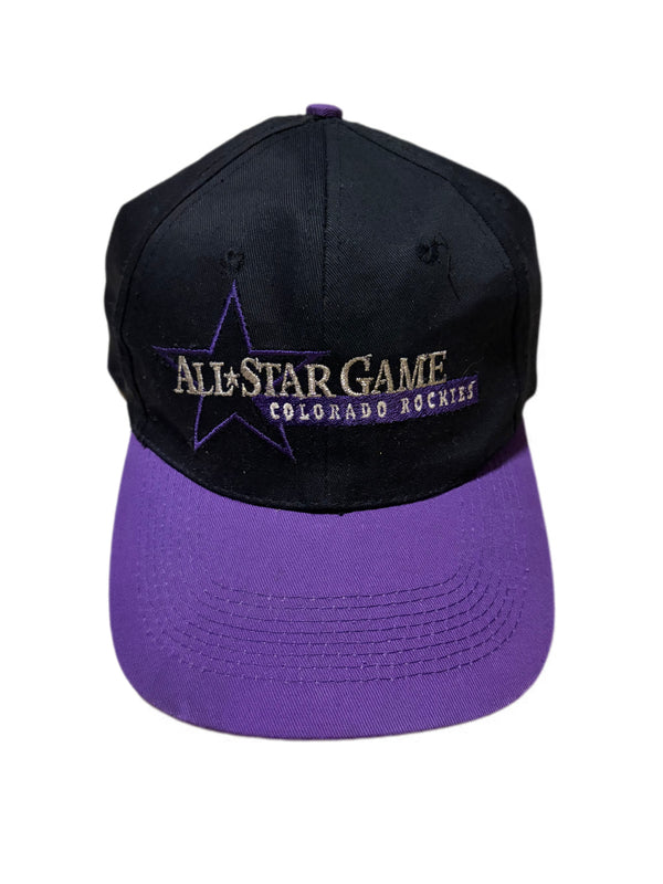 VINTAGE COLORADO ROCKIES ALL STAR GAME ADJUSTABLE BLACK EMBROIDERED HAT