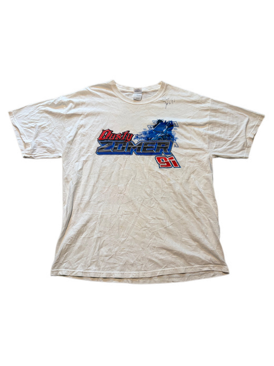 VINTAGE AUTOGRAPHED DUSTY ZOMER 91 EVENT GRAPHIC TEE