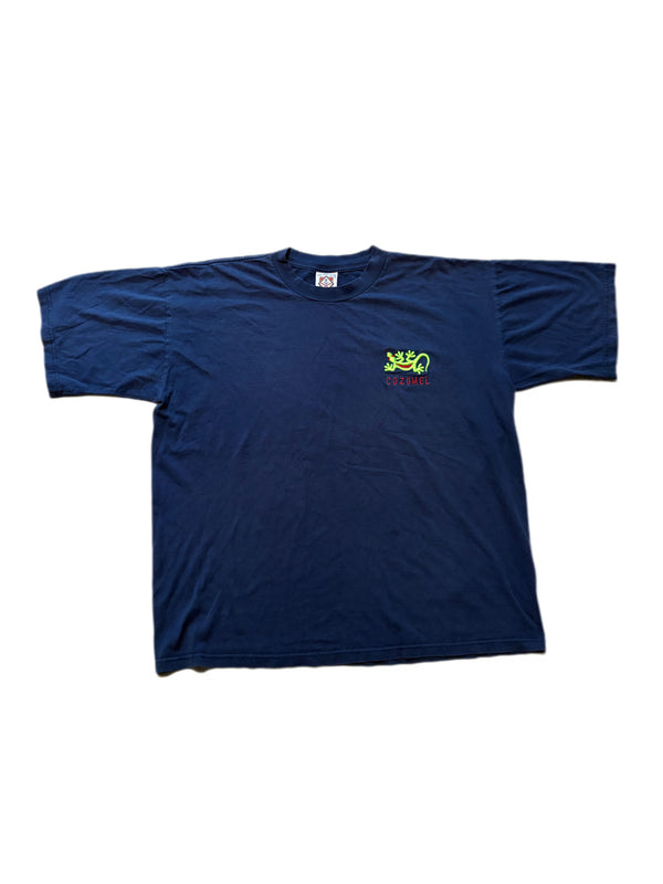 VINTAGE YACHT CLUB COZUMEL NAVY BLUE TEE