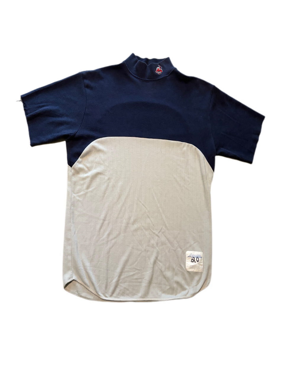 VINTAGE OFFICIAL APPAREL NAVY CLEVELAND INDIANS LOGO SHIRT