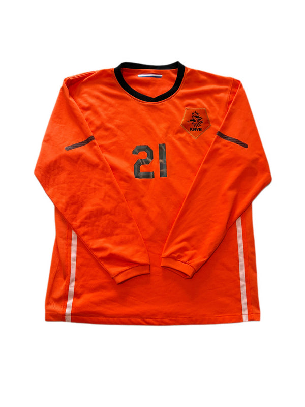 RETRO DRI FIT NETHERLANDS HUNTELAAR 21 HOME LONG SLEEVE JERSEY
