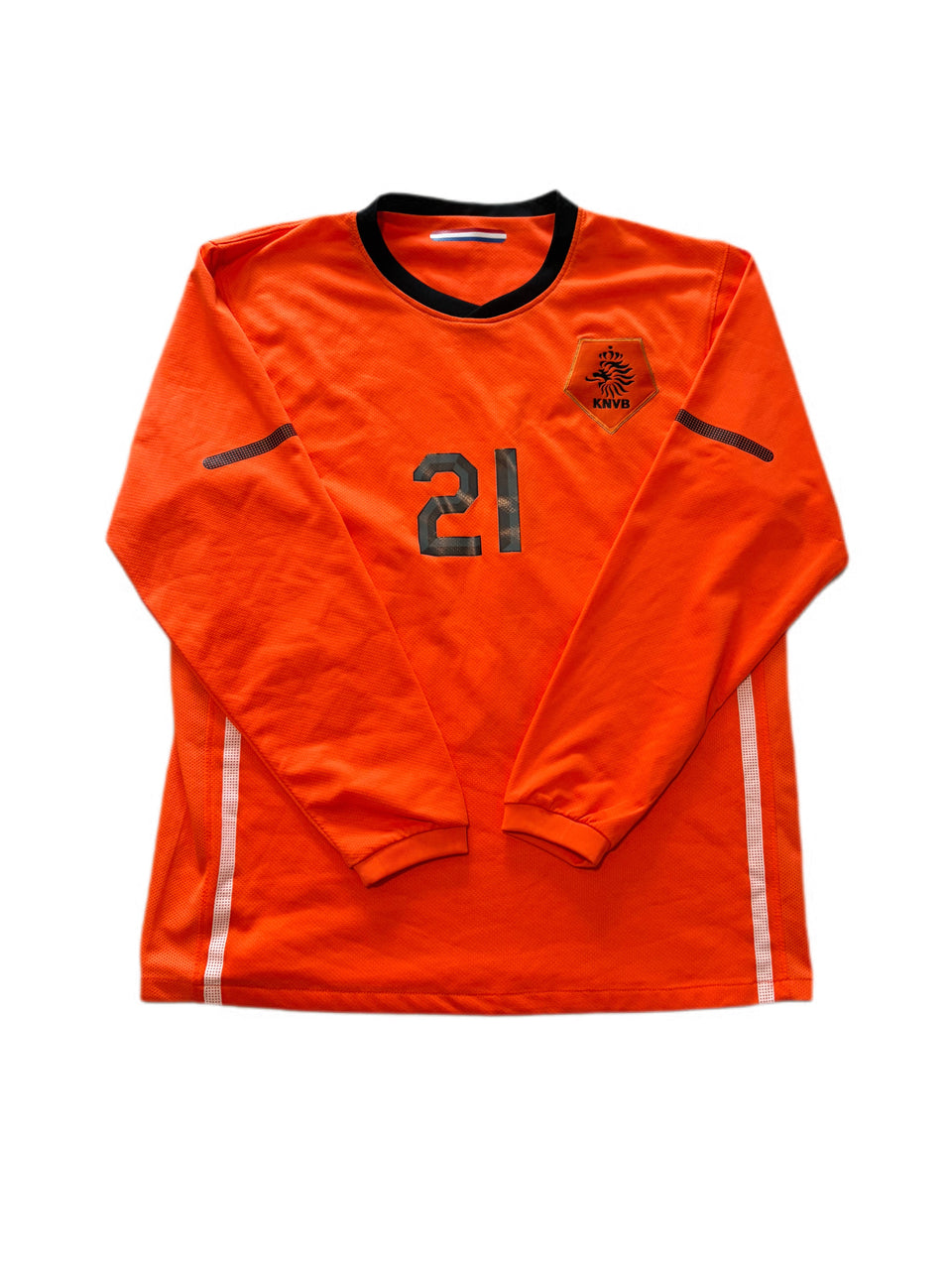 RETRO DRI FIT NETHERLANDS HUNTELAAR 21 HOME LONG SLEEVE JERSEY