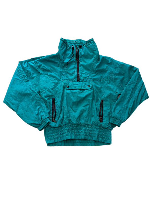 VINTAGE SEATTLE BLUES PULLOVER QUARTER ZIP WINDBREAKER ZIP POCKET JACKET