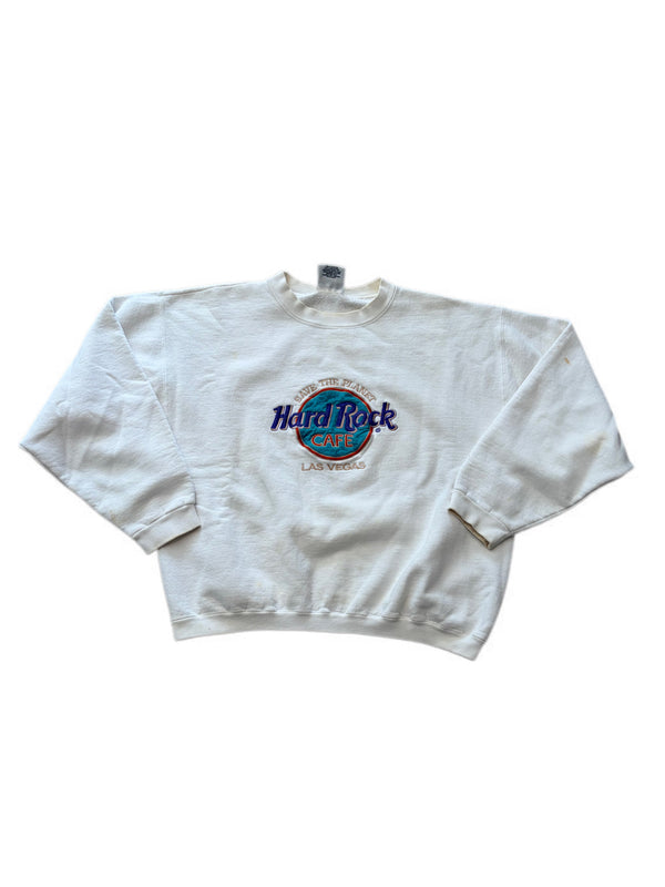 VINTAGE WOMENS HARD ROCK CAFE LAS VEGAS SAVE THE PLANET CREWNECK SWEATSHIRT