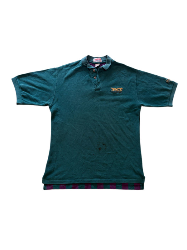 VINTAGE 90'S HENDRICK MOTORSPORTS PURPLE STRIPED RACING POLO