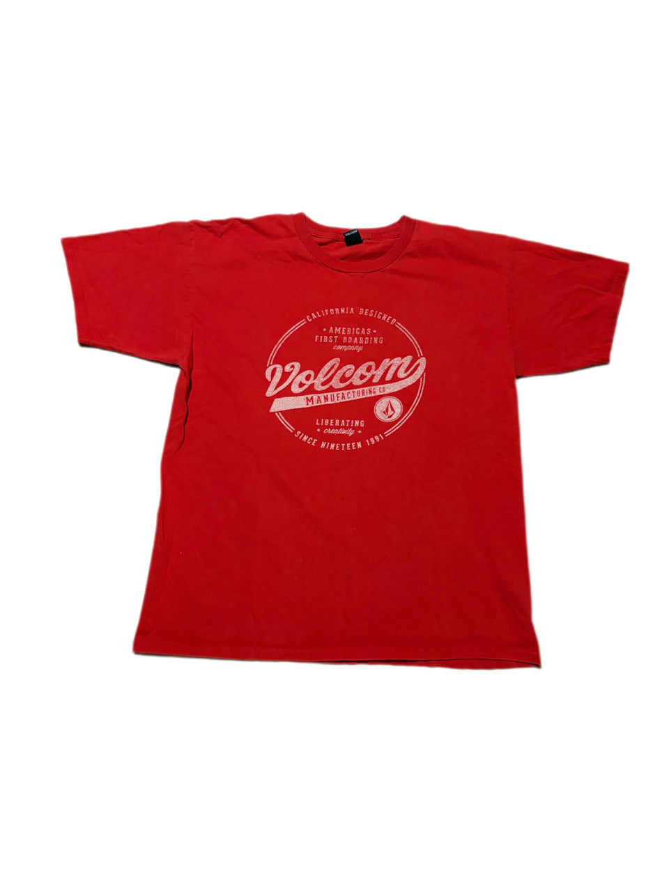 VOLCOM MEGA CIRCLE RIBBON RED GRAPHIC TEE
