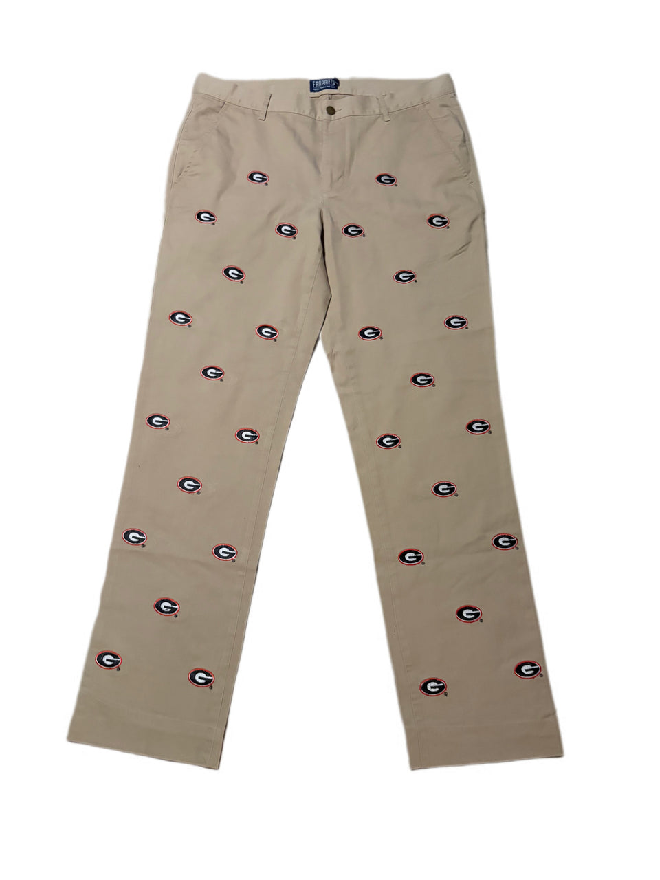 FANPANTS UNIVERSITY OF GEORGIA EMBOIDERED LOGO KHAKIS