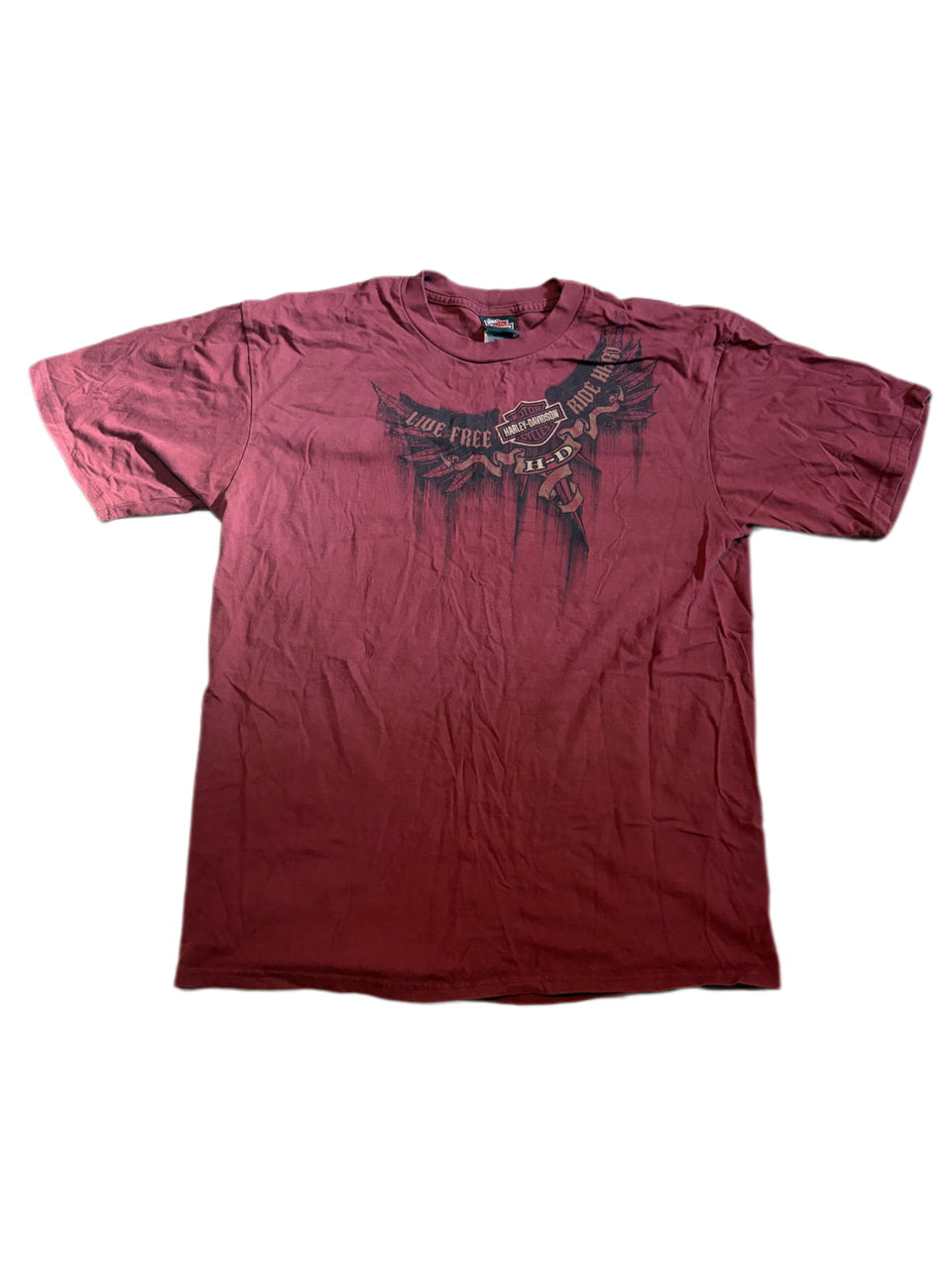 HARLEY DAVIDSON RED LIVE FREE RIDE HARD HENDERSON NV TEE