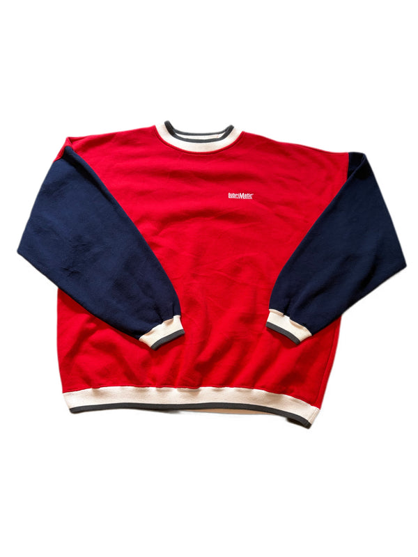 VINTAGE 90'S LUBRIMATIC AUTOMOBILE MOTOR RED PULLOVER