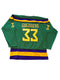 MIGHTY DUCKS MOVIE ICE HOCKEY GREG GOLDBERG #33 GREEN JERSEY