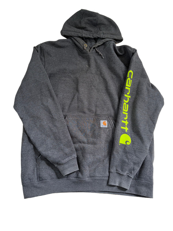 CARHARTT K288 WORKWEAR GREY NEON GREEN HOODIE