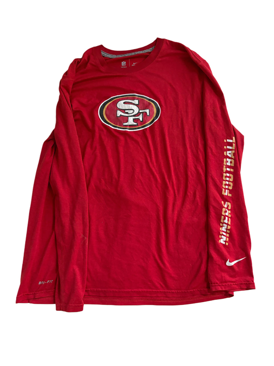 NIKE DRI FIT SAN FRANCISCO 49ER'S LONG SLEEVE SHIRT