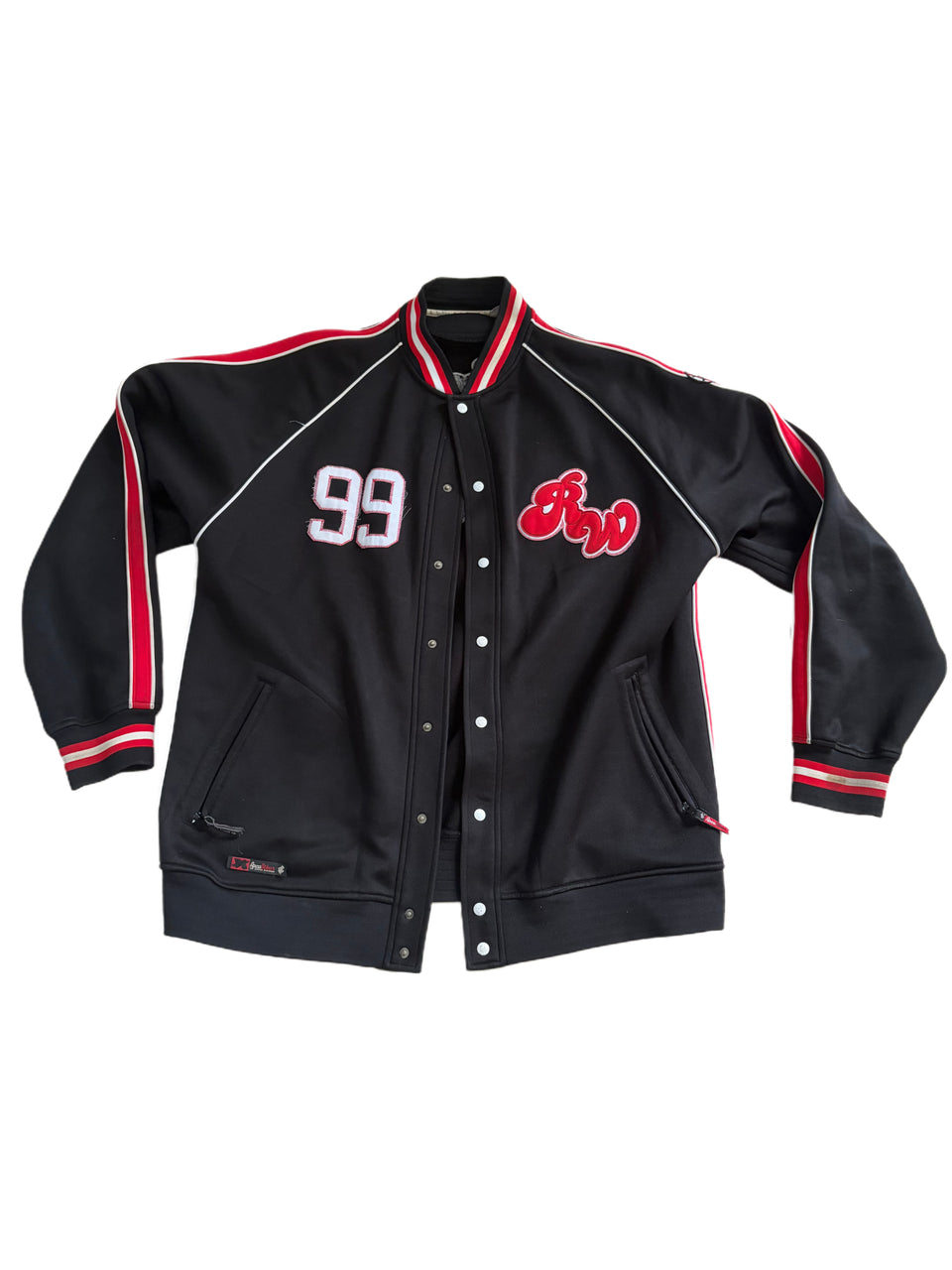ACTIVE DIVISION ROCAWEAR VARSITY JACKET PATCHED SLEEVE