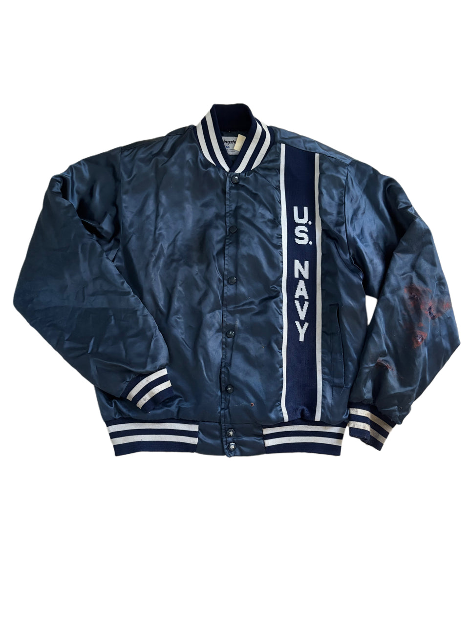 VINTAGE 80'S SWINGSTER U.S NAVY SATIN JACKET