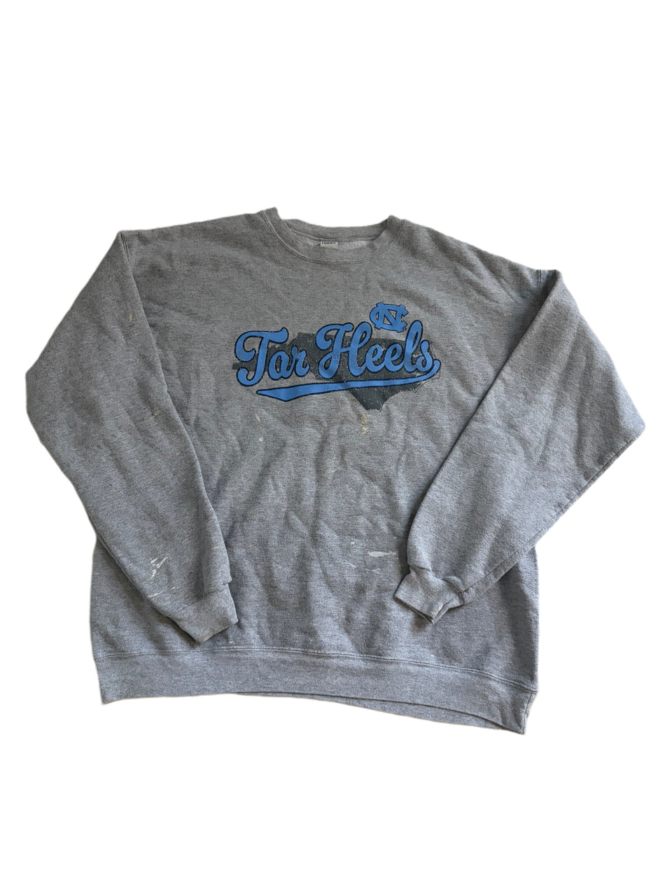 HANES GRAY UNC TARHEELS STATE CREWNECK