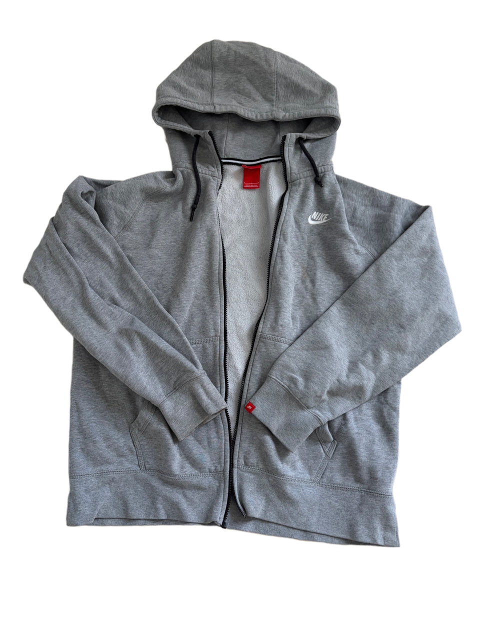 GREY NIKE FULL ZIP HOODIE