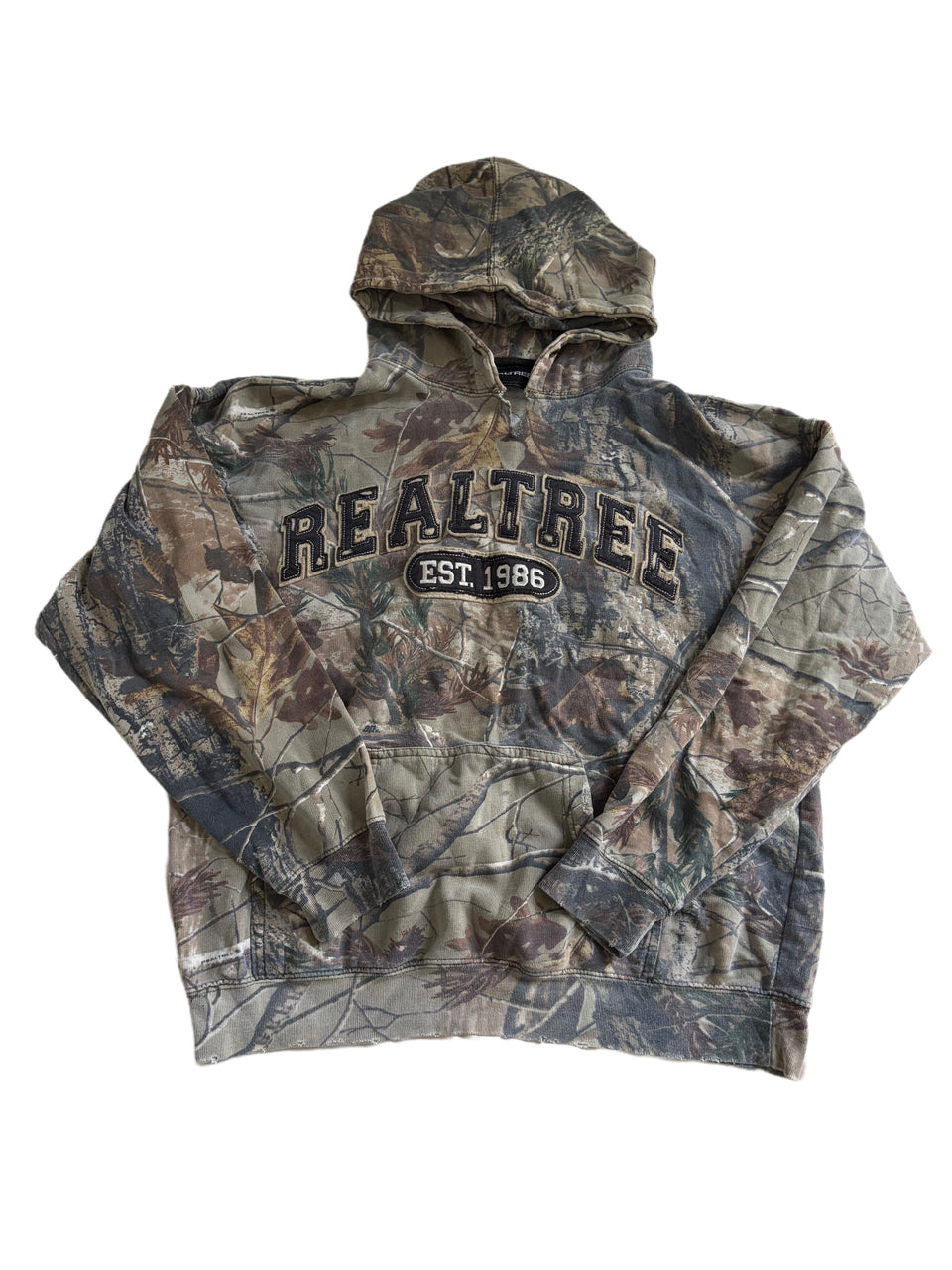 VINTAGE THRASHED FADED CAMO REALTREE HOODIE