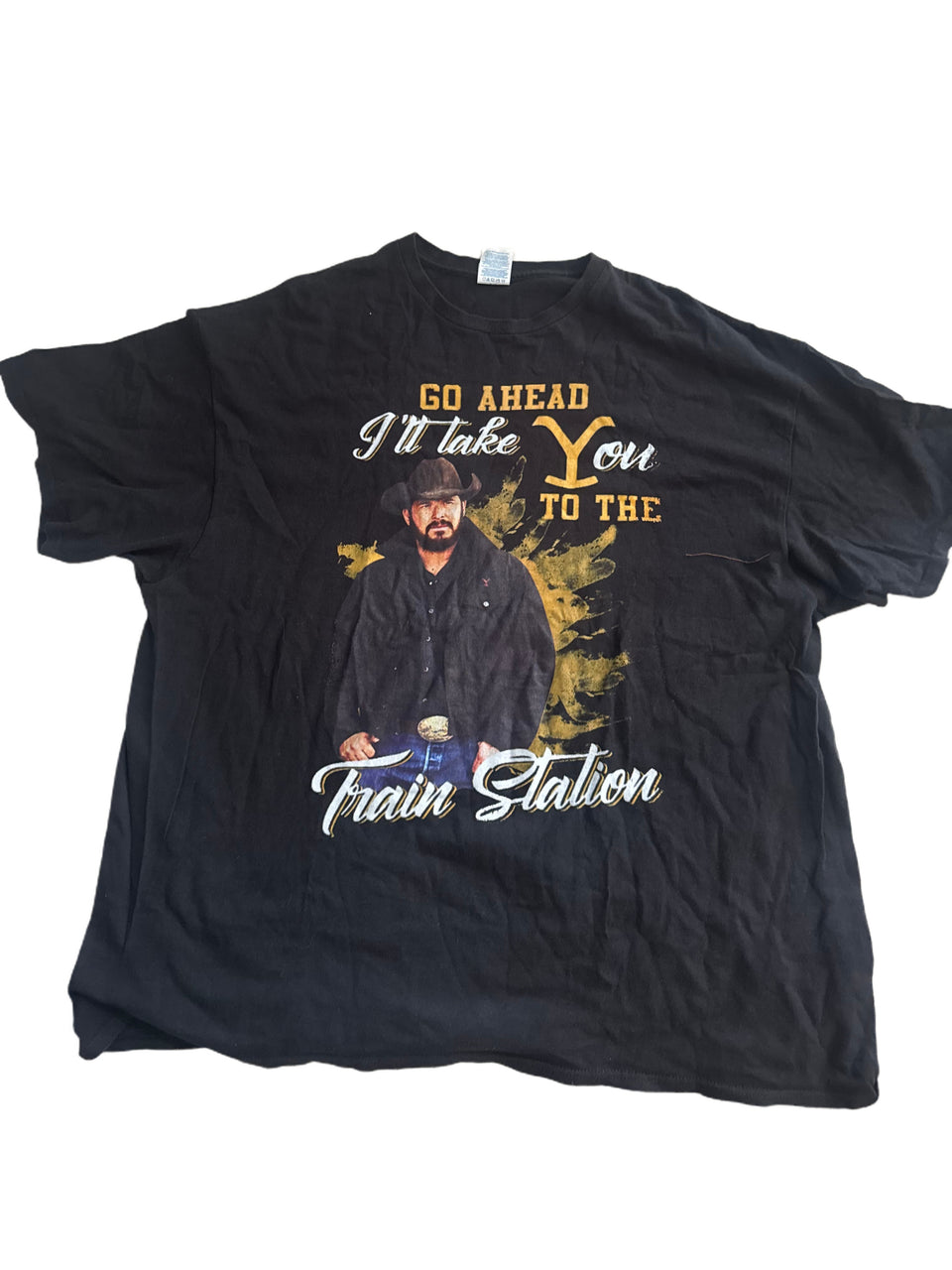 WHEELER YELLOWSTONE TAKE YOU TO THE TRAIN STATION WESTERN GRAPHIC SHIRT
