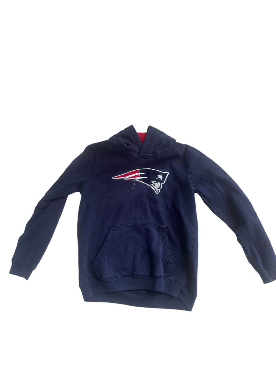 YOUTH NAVY BLUE NEW ENGLAND PATRIOTS EMBROIDERED LOGO HOODIE