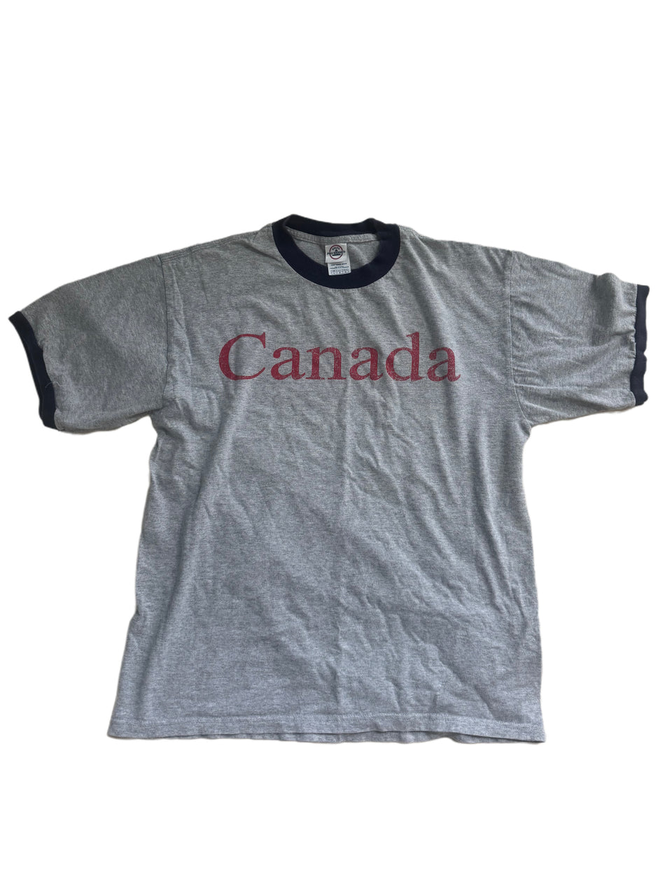 VINTAGE DELTA PRO WEIGHT HEATHER GRAY CANADA RINGER SHIRT