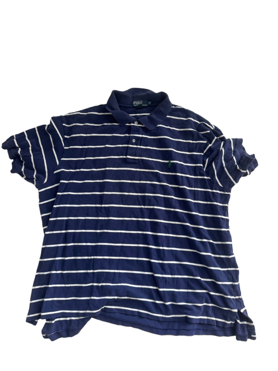 POLO RALPH LAUREN NAVY BLUE WHITE STRIPED POLO SHIRT