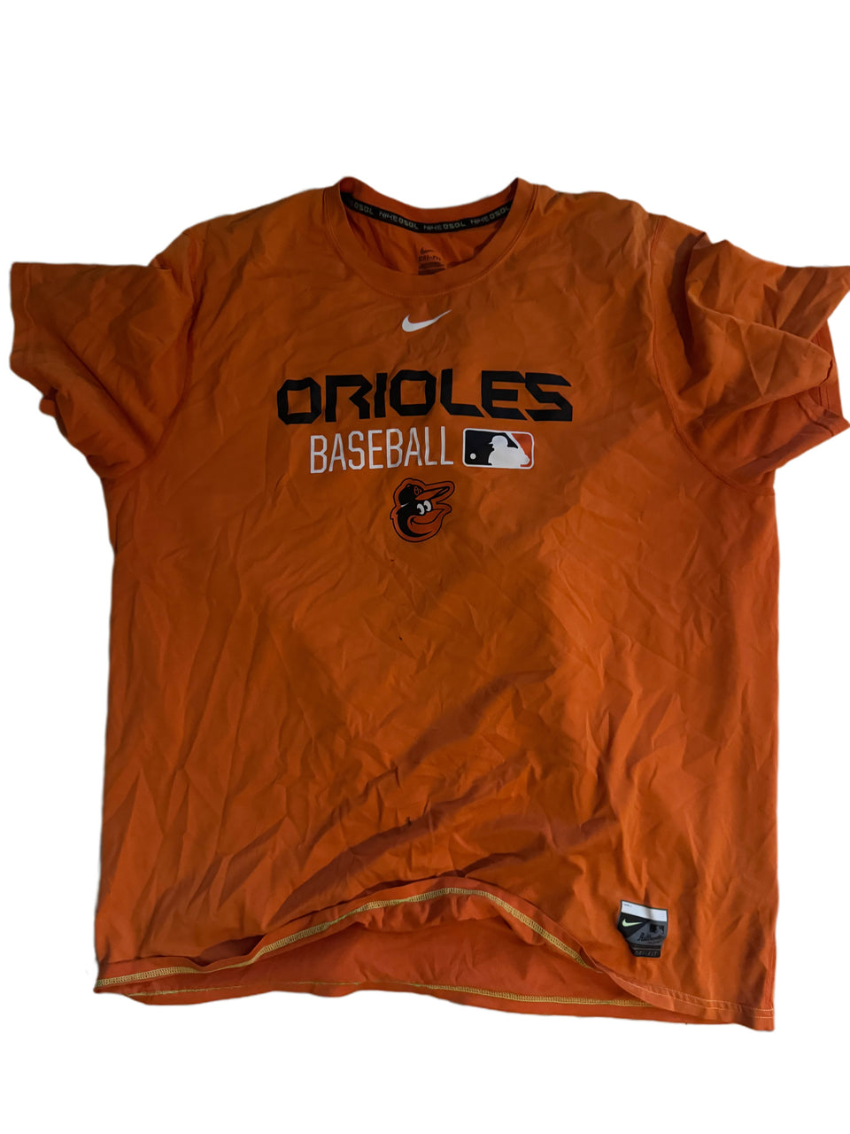 NIKE BALTIMORE ORIOLES ORANGE DRI-FIT BASEBALL SHIRT