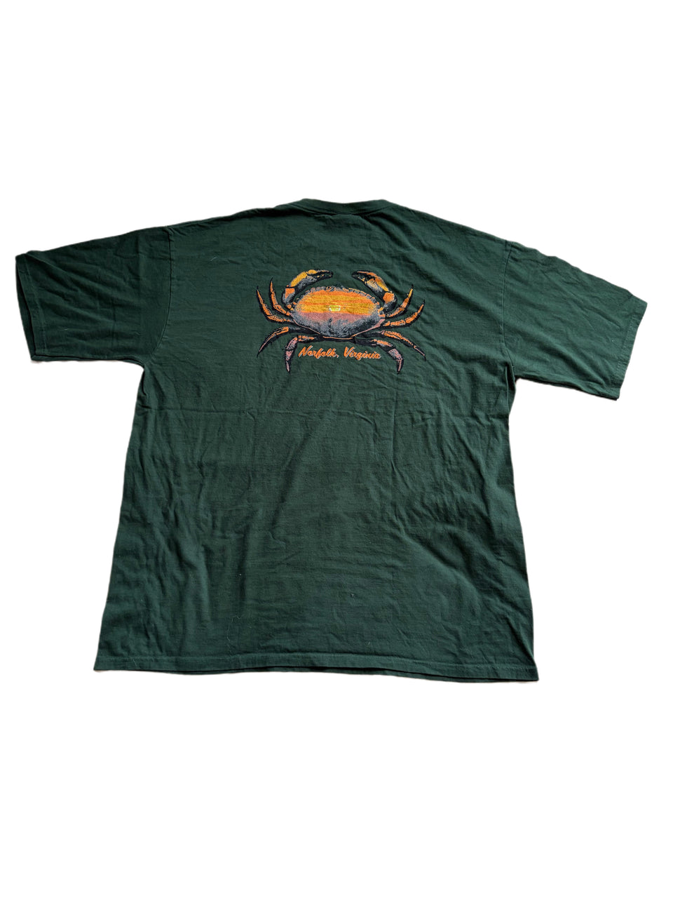 CRAZY STITCH GREEN NORFOLK VIRGINIA CRAB GRAPHIC SHIRT