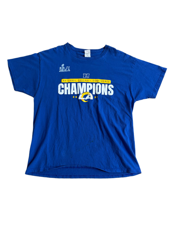 BLUE LOS ANGELES RAMS SUPER BOWL LVI 2021 CHAMPIONS SHIRT