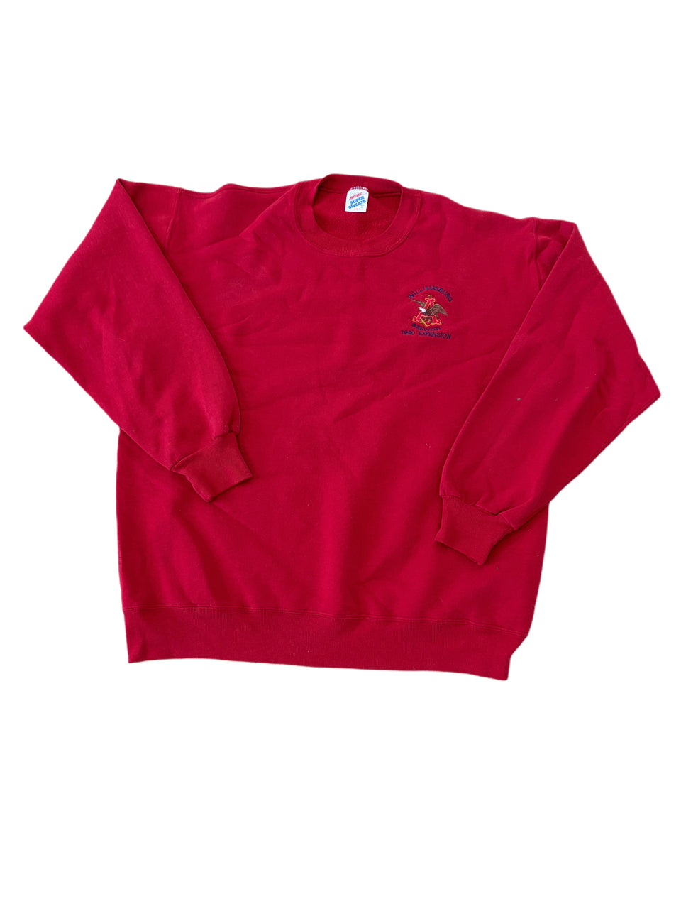VINTAGE 1990 WILLIAMSBURG BREWERY RED SUPER SWEATS CREWNECK