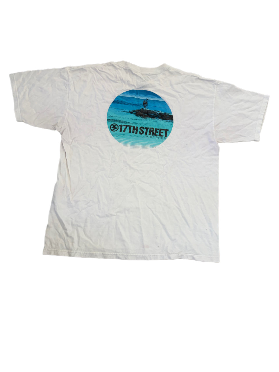17TH STREET SURF SHOP NAVY BLUE BEACH GRAPHIC SHIRT