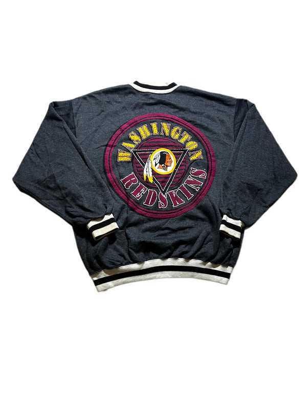 VINTAGE WASHINGTON REDSKINS EMBROIDERED LOGO PULLOVER VARSITY JACKET