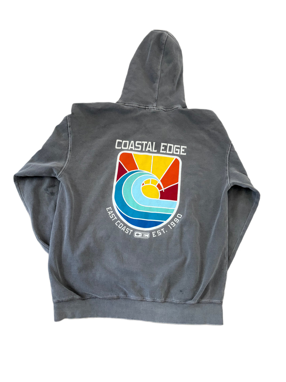 COASTAL EDGE A FRAME WAVE AND SUN GRAPHIC ROCK COLOR HOODIE