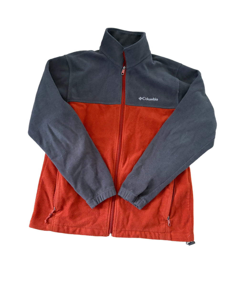 COLUMBIA STEENS MOUNTAIN ORANGE AND GREY FULL ZIP FLEECE JACKET