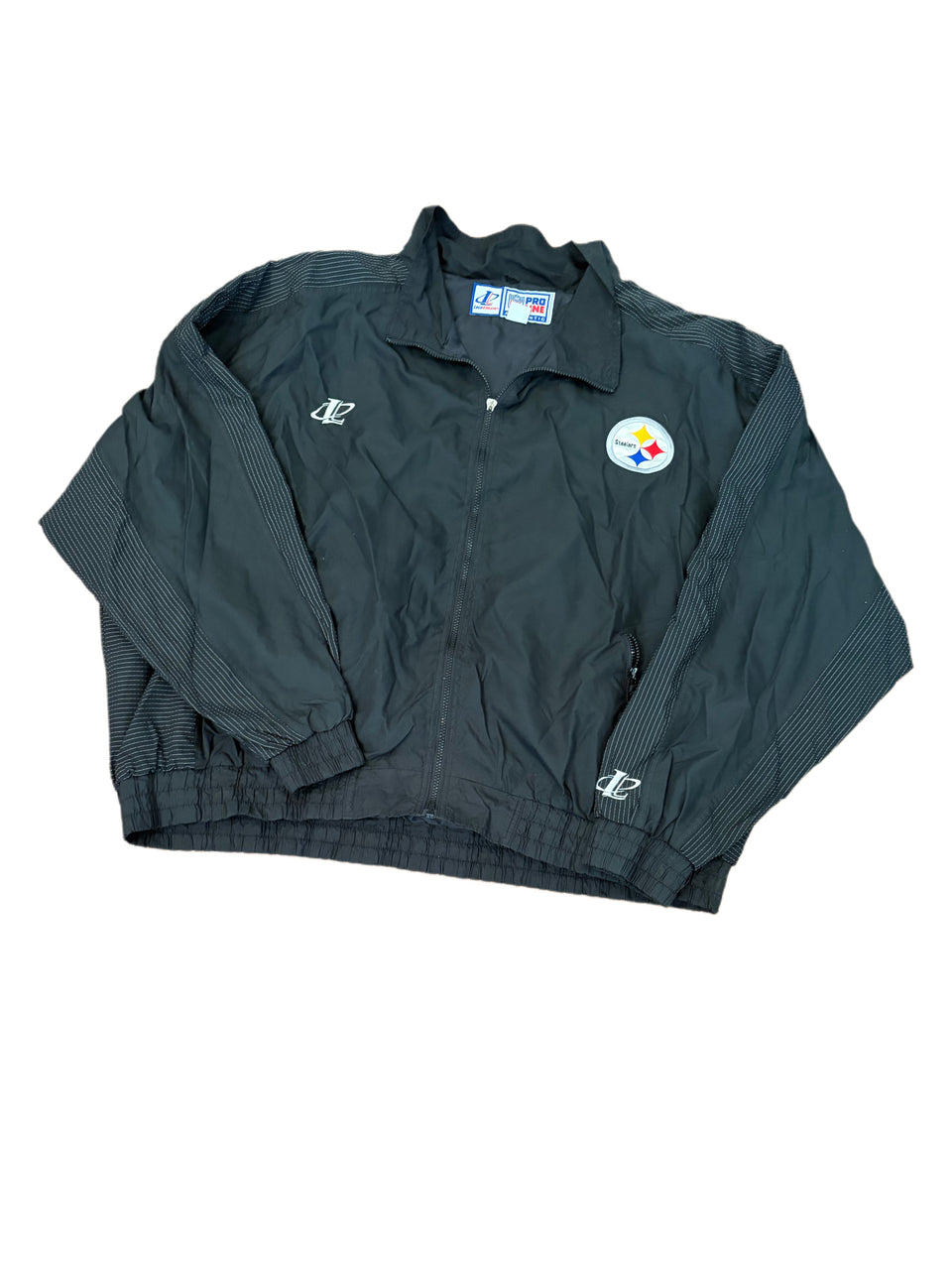 90'S PITTSBURGH STEELERS EMBROIDERED LOGO ATHLETIC FULL ZIP JACKET
