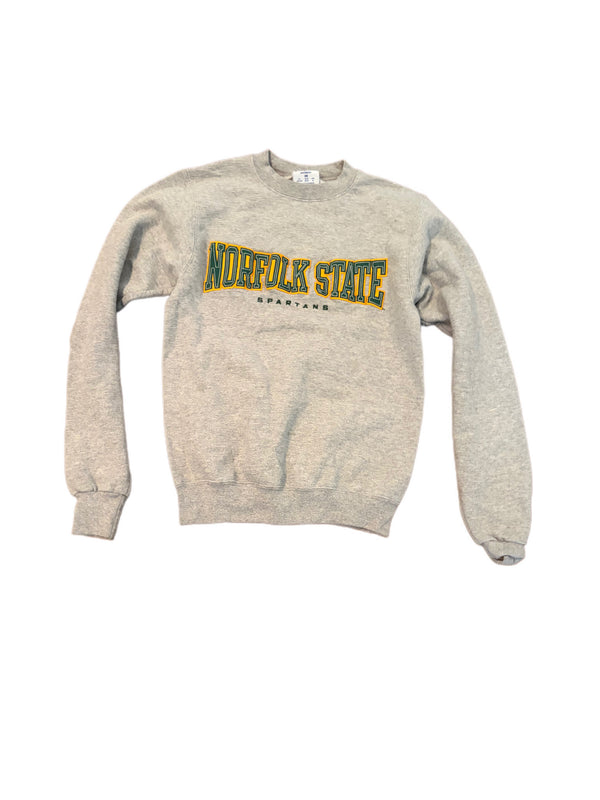 CHAMPION GREY NORFOLK STATE SPARTANS EMBROIDERED CREWNECK