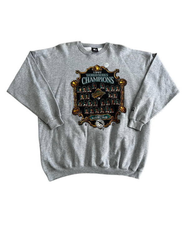 1997 VINTAGE FLORIDA MARLINS STARTER WORLD SERIES CREWNECK