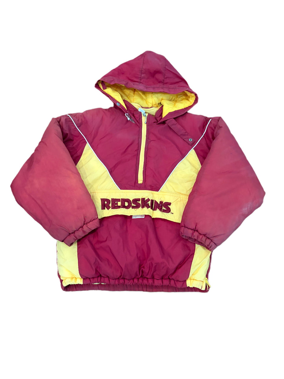 YOUTH VINTAGE 90'S WASHINGTON REDSKINS APEX FEATURES FRONT ZIP PULLOVER PUFFER JACKET