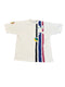 VINTAGE 90'S WHITE TENNIS PLAYERS VERTICAL STRIPES GRAPHIC SHIRT