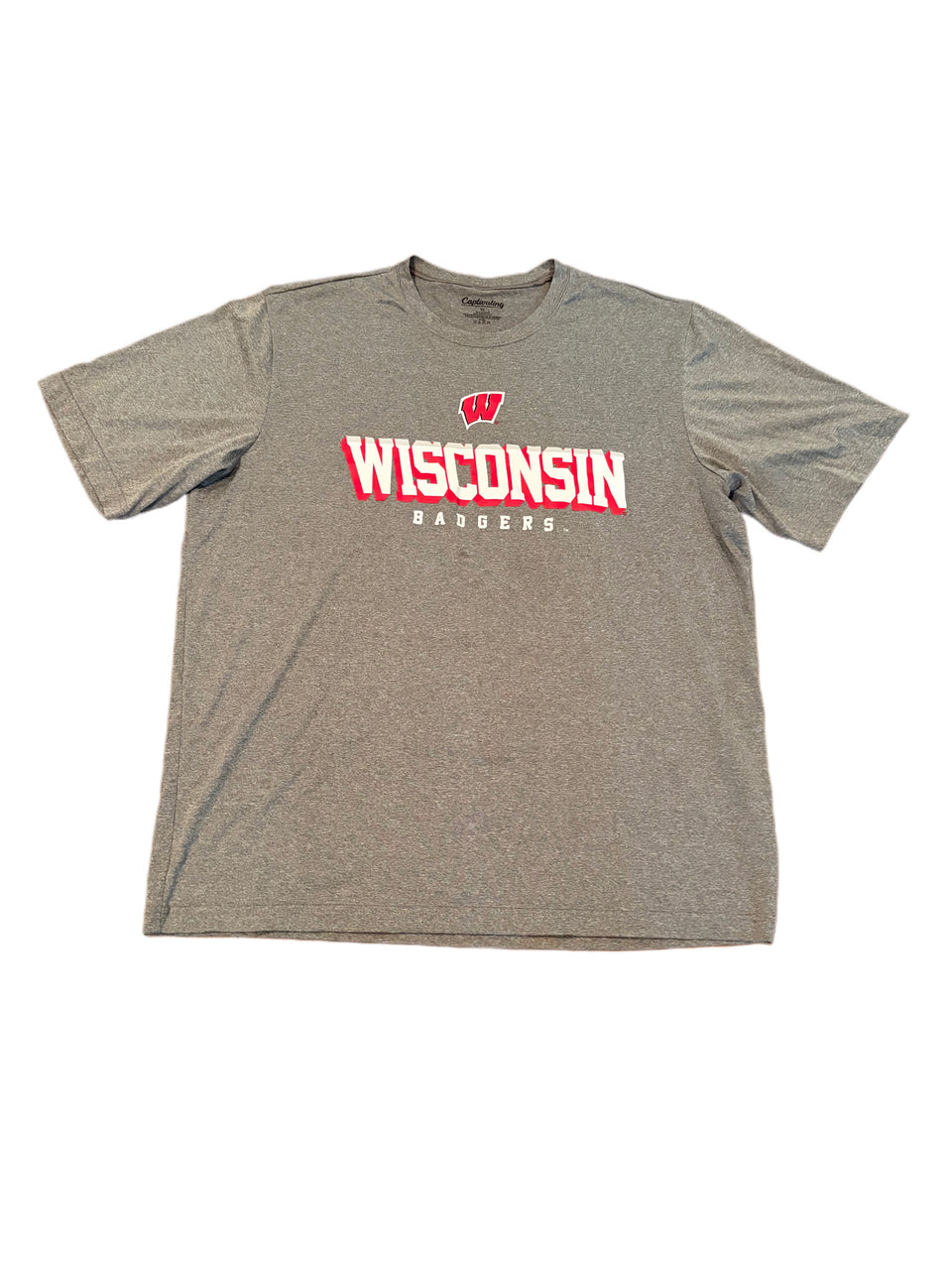 CAPTIVATING GRAY WISCONSIN BADGERS LOGO SHIRT