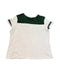 WOMEN'S WHITE AND GREEN NEW YORK JETS TEAM APPAREL V NECK DISTRESSED LOGO SHIRT