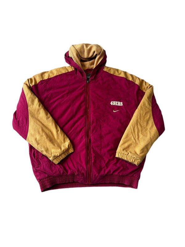 VINTAGE 49ERS EMBROIDERED NIKE HOODED JACKET