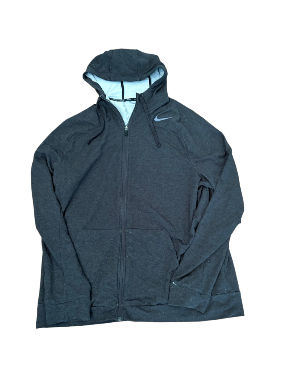 NIKE DRI FIT DARK GREY FULL ZIP TRAINING HOODIE