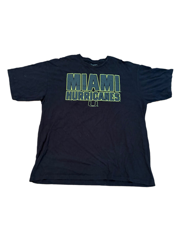BLACK MIAMI HURRICANES NIGHT LIME GREEN SHIRT